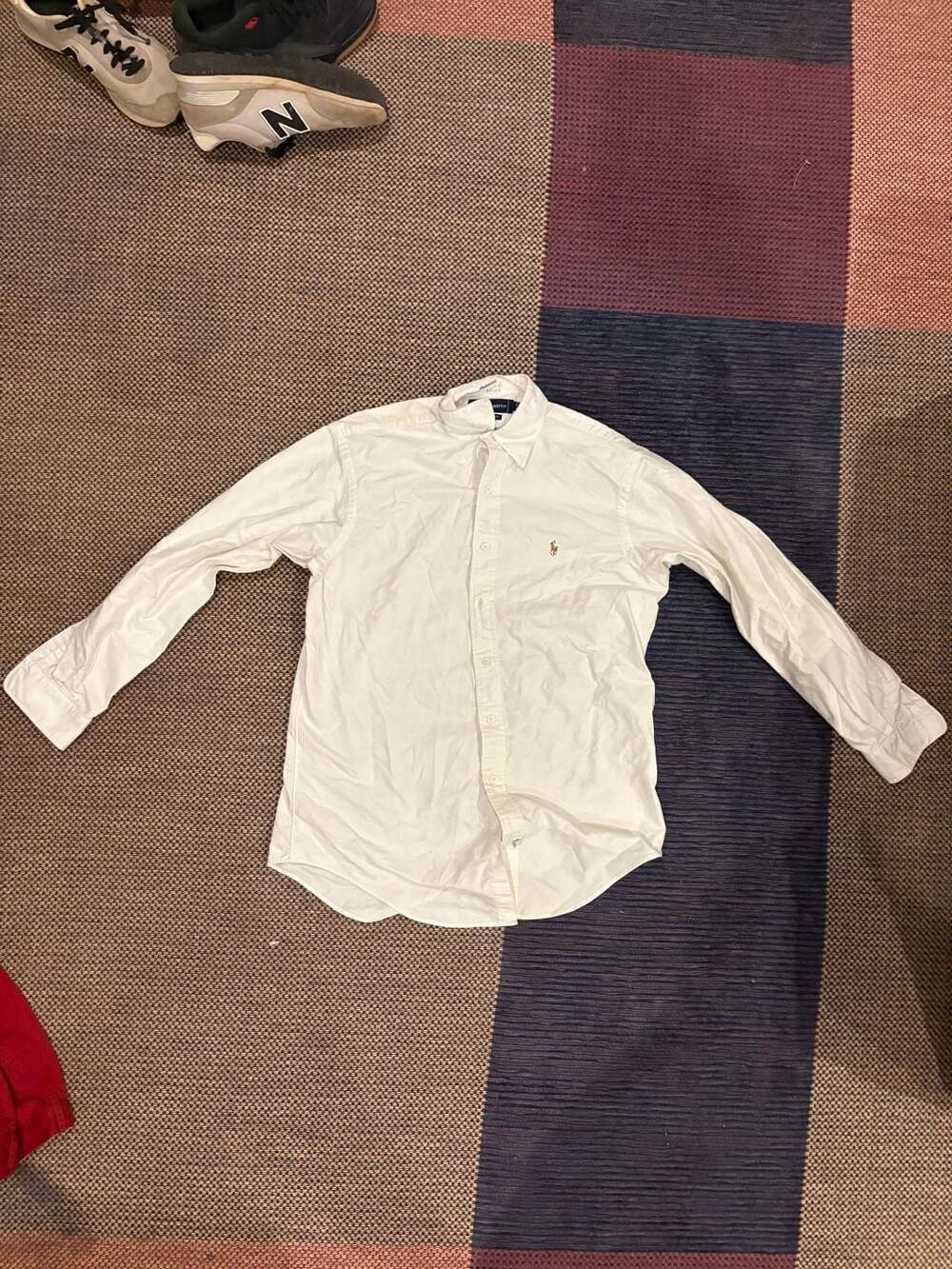 Ralph Lauren Oxford Button-Down Shirt Size 16-34 White 100% Cotton